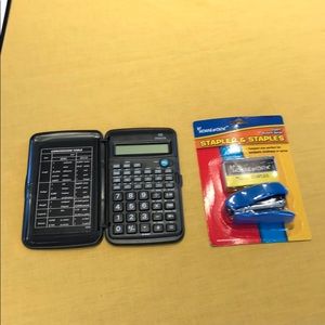Stapler and calculator